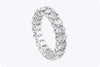 4.09 Carat Total Oval Cut Diamond Eternity Wedding Band Ring in Platinum