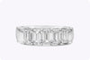 1.80 Carats Total Emerald Cut Diamond Five-Stone Wedding Band in Platinum