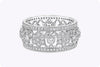 1.12 Carats Total Brilliant Round Diamond Open-Work Floral Wedding Band in White Gold