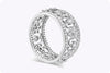 1.12 Carats Total Brilliant Round Diamond Open-Work Floral Wedding Band in White Gold