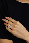 1.32 Carats Total Brilliant Round Cut Diamond Antique Style Wedding Band in White Gold