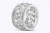 1.32 Carats Total Brilliant Round Cut Diamond Antique Style Wedding Band in White Gold