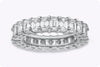 4.58 Carats Total Emerald Cut Diamond Eternity Wedding Band Ring in Platinum