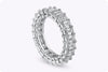 4.58 Carats Total Emerald Cut Diamond Eternity Wedding Band Ring in Platinum