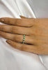 0.50 Carats Total Round Cut Alternating Emerald and Diamond Wedding Band in White Gold