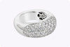 3.75 Carats Total Brilliant Round Diamond Micro-Pave Concave Wedding Band in White Gold
