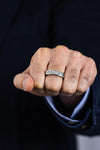 2.93 Carats Total Princess Cut Diamond Five Stone Men's Wedding Band in Platinum