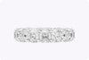 GIA Certified 7.64 Carat Total Cushion Cut Diamond Eternity Wedding Band Ring in Platinum
