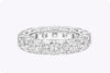 GIA Certified 7.64 Carat Total Cushion Cut Diamond Eternity Wedding Band Ring in Platinum