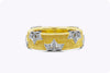 0.25 Carats Total Brilliant Round Diamonds Fashion Ring in Brushed Yellow Gold and White Gold