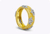 0.25 Carats Total Brilliant Round Diamonds Fashion Ring in Brushed Yellow Gold and White Gold