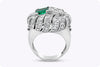 2.34 Carats Total Emerald Cut Emerald & Diamond Cocktail Ring in Platinum