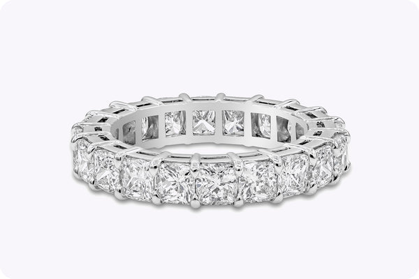 5.06 Carats Total Cushion Cut Diamond Eternity Wedding Band in Platinum