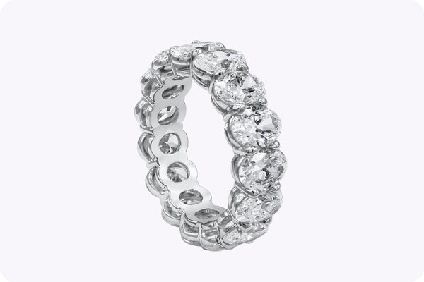 GIA Certified 7.50 Carats Oval Brilliant Cut Diamond Eternity Wedding Band in Platinum