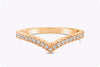 0.22 Carats Total Brilliant Round Diamond V-Shaped Wedding Band in Rose Gold