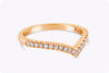 0.22 Carats Total Brilliant Round Diamond V-Shaped Wedding Band in Rose Gold