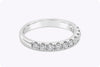 0.56 Carat Total Round Diamond Half-Way Wedding Band Ring in White Gold