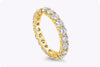 2.46 Carats Total Brilliant Round Diamonds Eternity Wedding Band in Yellow Gold