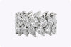 11.51 Carats Total Pear Shape Diamonds Double-Row Eternity Wedding Band in Platinum