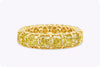 4.80 Carats Total Radiant Cut Fancy Yellow Diamond Eternity Wedding Band in Yellow Gold