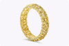 4.80 Carats Total Radiant Cut Fancy Yellow Diamond Eternity Wedding Band in Yellow Gold