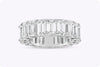 9.94 Carats Total Emerald Cut Diamond Eternity Wedding Band in Platinum