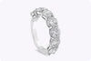 GIA Certified 4.07 Carat Total Round Diamond Seven Stone Wedding Band Ring in Platinum
