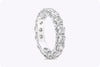 4.04 Carat Total Round Diamond Eternity Wedding Band Ring in Platinum