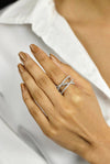 1.24 Carats Brilliant Round Cut Diamond Intertwined Fashion Ring in White Gold
