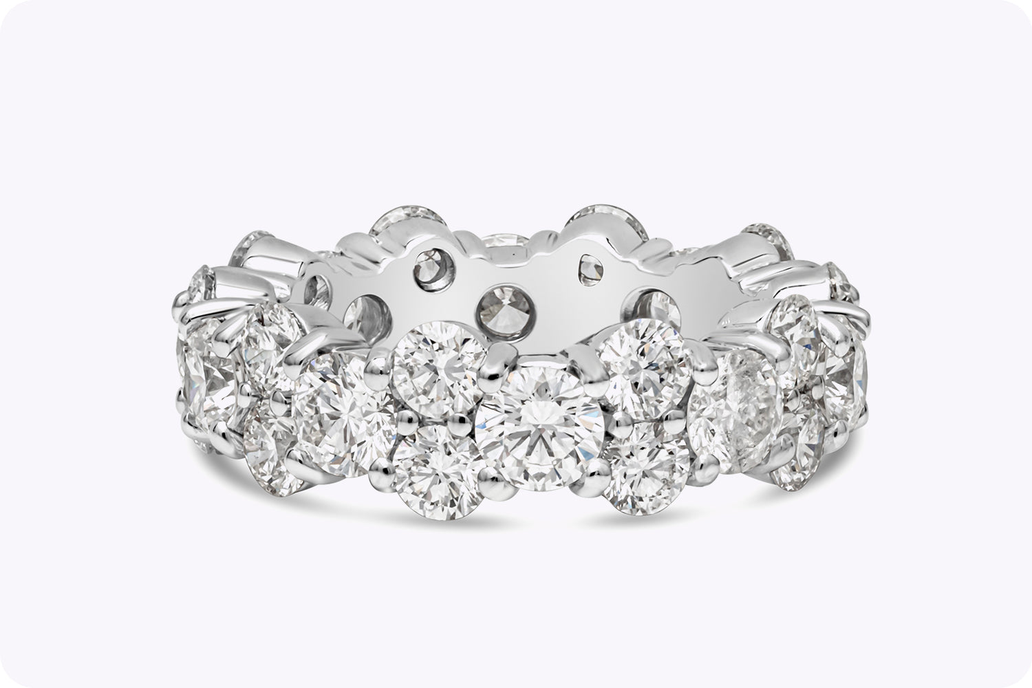 6.15 Carats Total Brilliant Round Diamond Eternity Wedding Band in Platinum