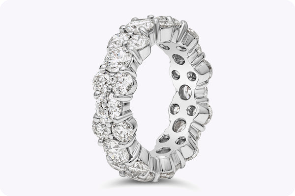 6.15 Carats Total Brilliant Round Diamond Eternity Wedding Band in Platinum