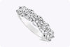 5.28 Carat Five-Stone Round Cut Diamond Wedding Band Ring in Platinum
