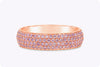 1.21 Carats Total Four-Row Micro-Pave Round Pink Diamond Eternity Wedding Band in Rose Gold
