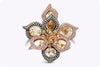 4.79 Carats Total Diamond Sliced Flower Motif Fashion Ring in Rose Gold