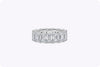 Roman Malakov GIA Certified Emerald Cut Diamond Eternity Platinum Wedding Band