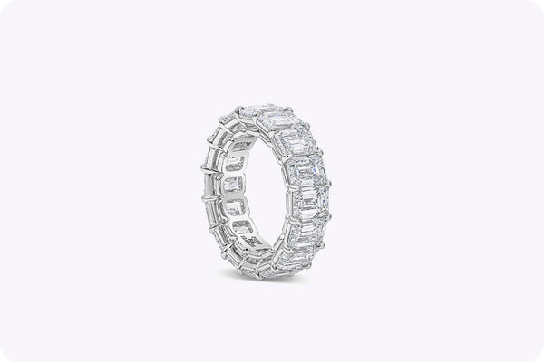 Roman Malakov GIA Certified Emerald Cut Diamond Eternity Platinum Wedding Band