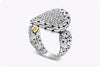 David Yurman 0.37 Carats Total Brilliant Round Cut Diamond Cocktail Fashion Ring in White Gold and Silver