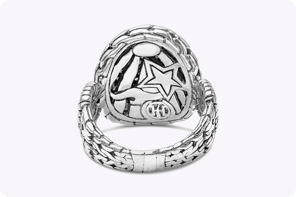 David Yurman 0.37 Carats Total Brilliant Round Cut Diamond Cocktail Fashion Ring in White Gold and Silver