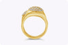 0.56 Carats Total Brilliant Round Diamond Micro-Pave Bypass Ring in Yellow Gold
