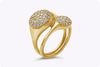 0.56 Carats Total Brilliant Round Diamond Micro-Pave Bypass Ring in Yellow Gold