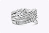 David Yurman 0.50 Carats Total Round Diamond Crossover Ring in Sterling Silver