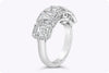 3.94 Carats Total Emerald Cut Diamond Halo Five-Stone Wedding Band in Platinum