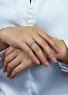 3.83 Carats Total Emerald Cut Diamond Five-Stone Wedding Band in Platinum