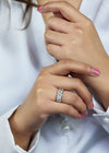 3.83 Carats Total Emerald Cut Diamond Five-Stone Wedding Band in Platinum
