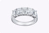 3.83 Carats Total Emerald Cut Diamond Five-Stone Wedding Band in Platinum