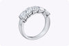 3.83 Carats Total Emerald Cut Diamond Five-Stone Wedding Band in Platinum
