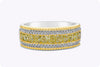 1.42 Carat Cushion Cut Fancy Yellow with White Diamonds Wedding Band Ring in White Gold & Yellow Gold