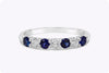0.68 Blue Sapphire and Diamond Wedding Band