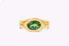 East-West Oval Cut Tourmaline Solitaire Men's Ring in Yellow Gold