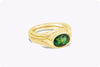 East-West Oval Cut Tourmaline Solitaire Men's Ring in Yellow Gold